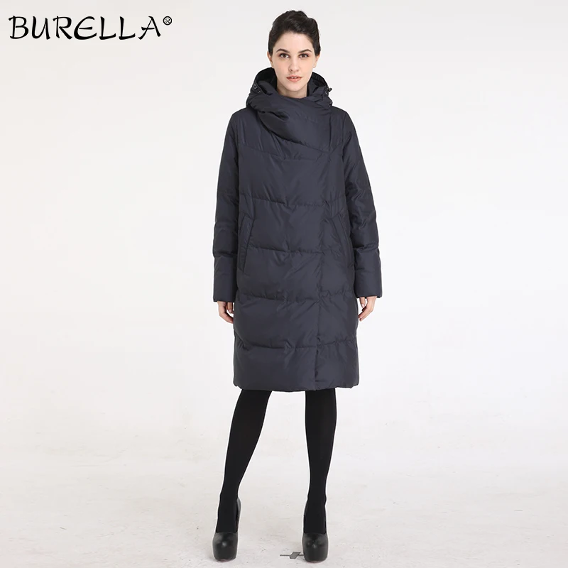 Женская водолазка с капюшоном BURELLA однотонная хлопковая куртка до колена