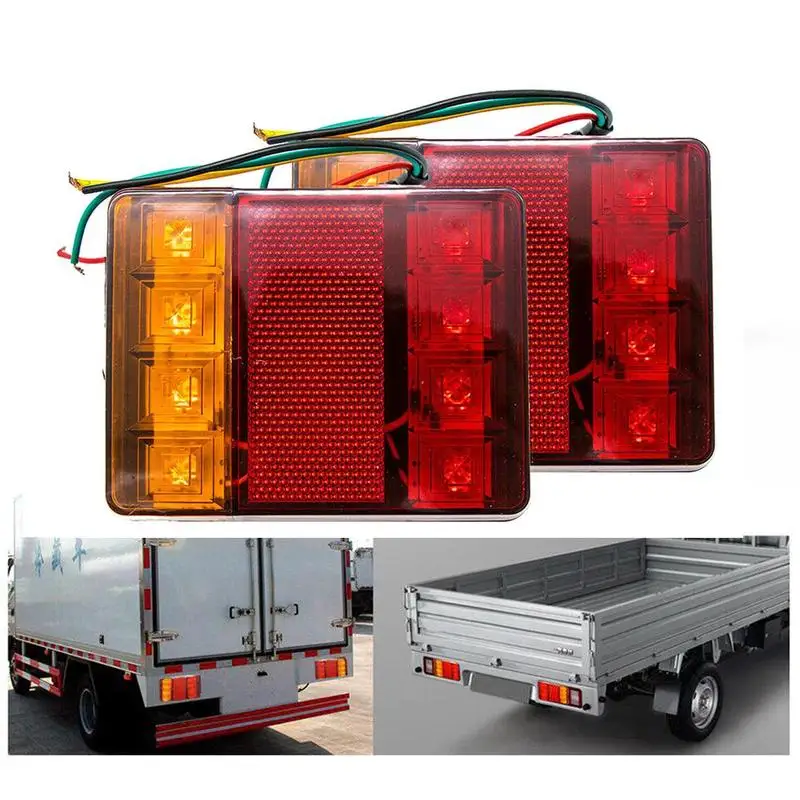 2Pcs 12V Waterproof LED Car Tail Light For Trailer Car Truck Rear Lamps Pair Rear Parts For Trailer Caravans Truck Car Lighting