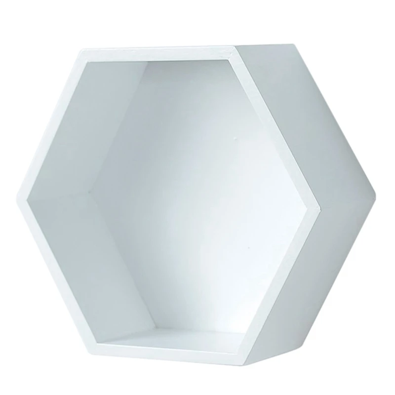 

Nordic Style Storage Racks Hexagonal Wall Shelf Diy Storage Racks Organization Wooden Storage Holders for Bedroom Decoration