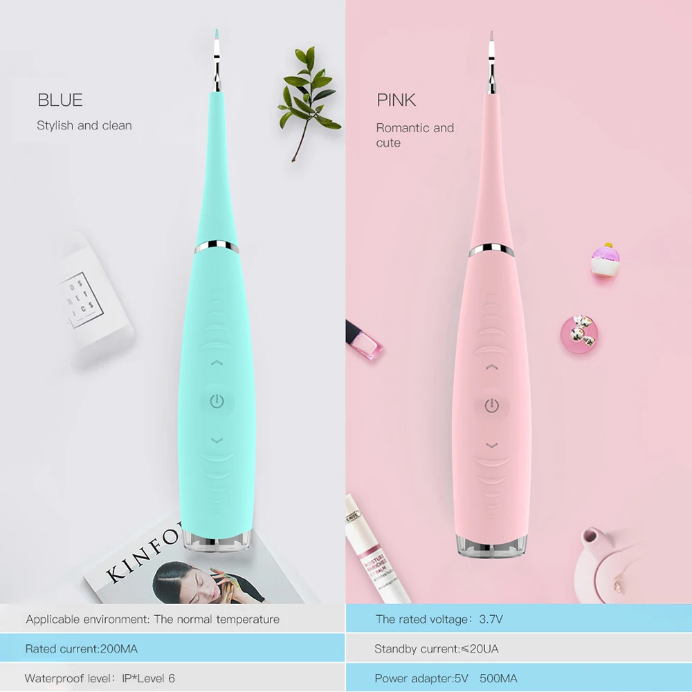Electric Dental Calculus Remover Portable Tartar Scraper High Frequency Vibration 5 Adjustable Mode Teeth Whitening Oral Hygiene