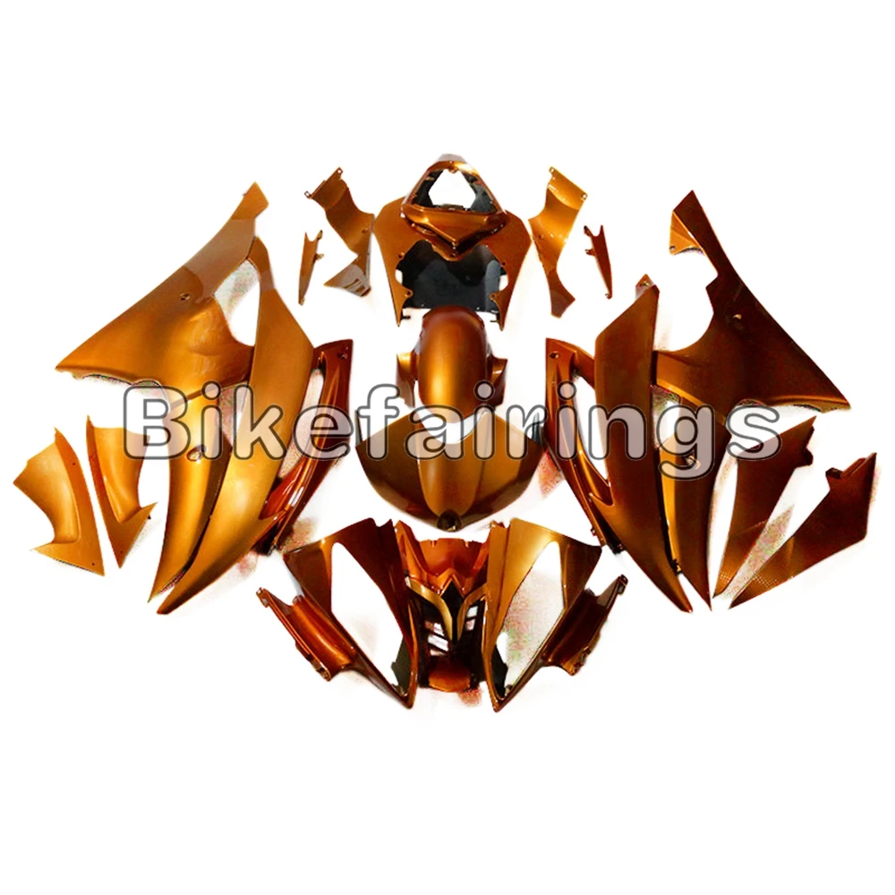 Полная золотой мотор обтекатели для мотоцикла для Yamaha YZF-600 R6 2008 09, 10, 11, 12, 13, 14, 15, R6 впрыска ABS Пластик комплект обтекателей