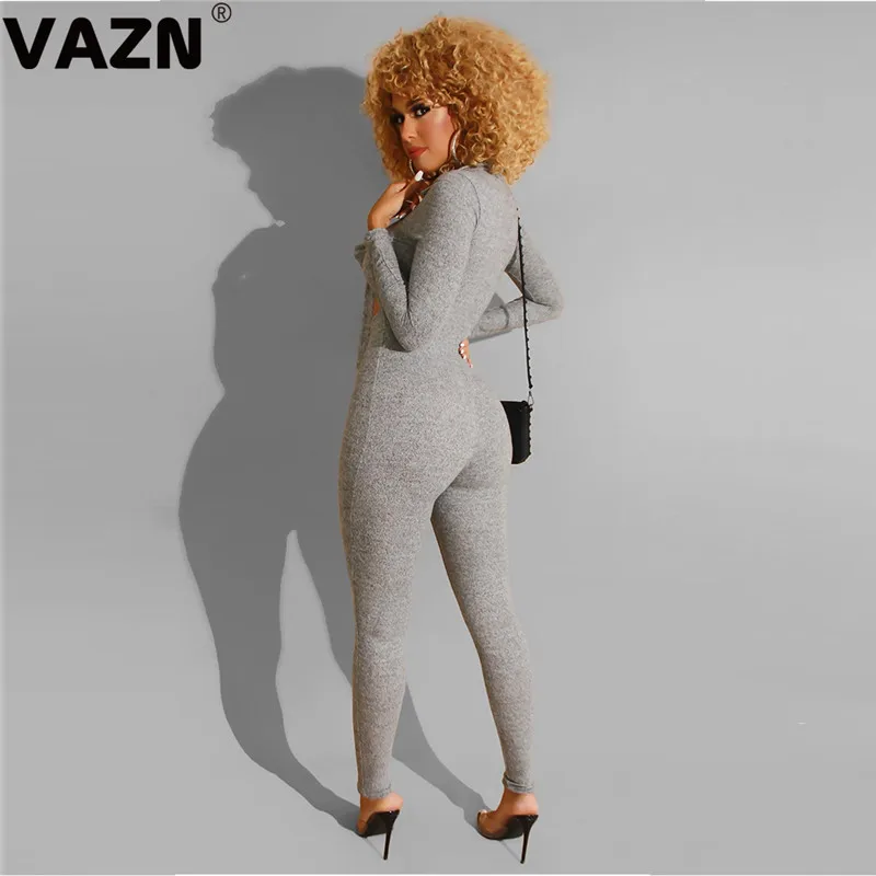 VAZN DAN8199 новые открытые кружевные брюки-карандаш однотонные повседневные женские комбинезоны сексуальные длинные штаны с v-образным вырезом Мягкие облегающие комбинезоны
