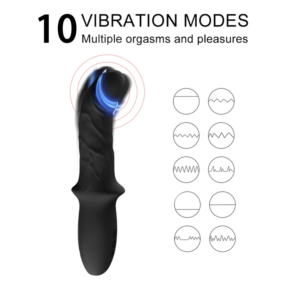 Телескопический вибратор 10 скоростей нагревающийся фаллоимитатор вибраторы