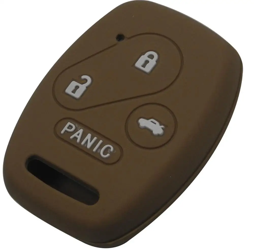 brown 20 шт 4 кнопки силиконовый чехол для ключей от машины крышка FOB для Honda CIVIC пилотное соглашение CR-V для стилизации автомобильного пульта оболочки ключа - Название цвета: brown