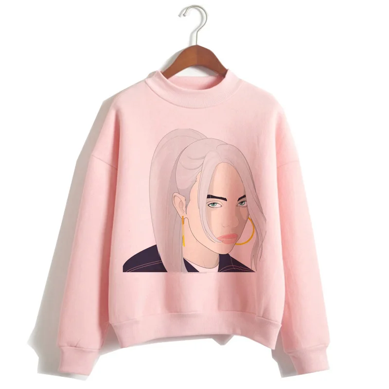 Billie eilish негабаритных худи для женщин harajuku корейский хип хоп стиль kawaii 90s Толстовка Женский капюшон уличная ulzzang - Цвет: 421