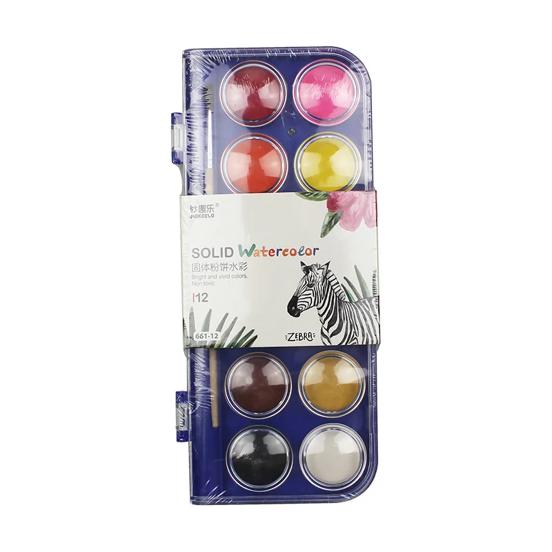661-12colors MOKEELO полусухой/сплошной цвет воды/гуашь краски набор краски путешествия воды цвет порошок художественные принадлежности 667 S/661/662/665 - Цвет: 661-12colors