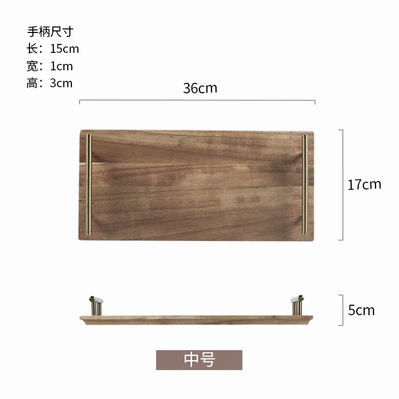 Японский Прямоугольник деревянный поднос для хранения с ручкой домашний стакан для хранения столовой посуды лоток инструмент для хранения - Цвет: M