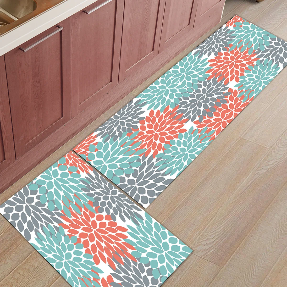 2 шт. Коврики для кухни многоцветный dahlia Зеленый Серый Красный Коврики для входной двери ванной комнаты гостиной двери коврики домашний декор