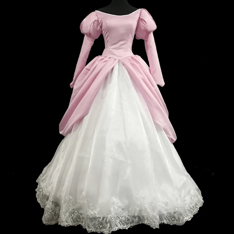 

Movie Mermaid Cosplay Ariel Costume Adult Women Pink Princess Dress Halloween Christmas Party Stage Performce Clothes