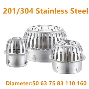 

201/304 Stainless Steel Balcony Roof Round Large Displacement Anti-blocking Floor Drain Outdoor Rain Bucket Drainage Floor Drain