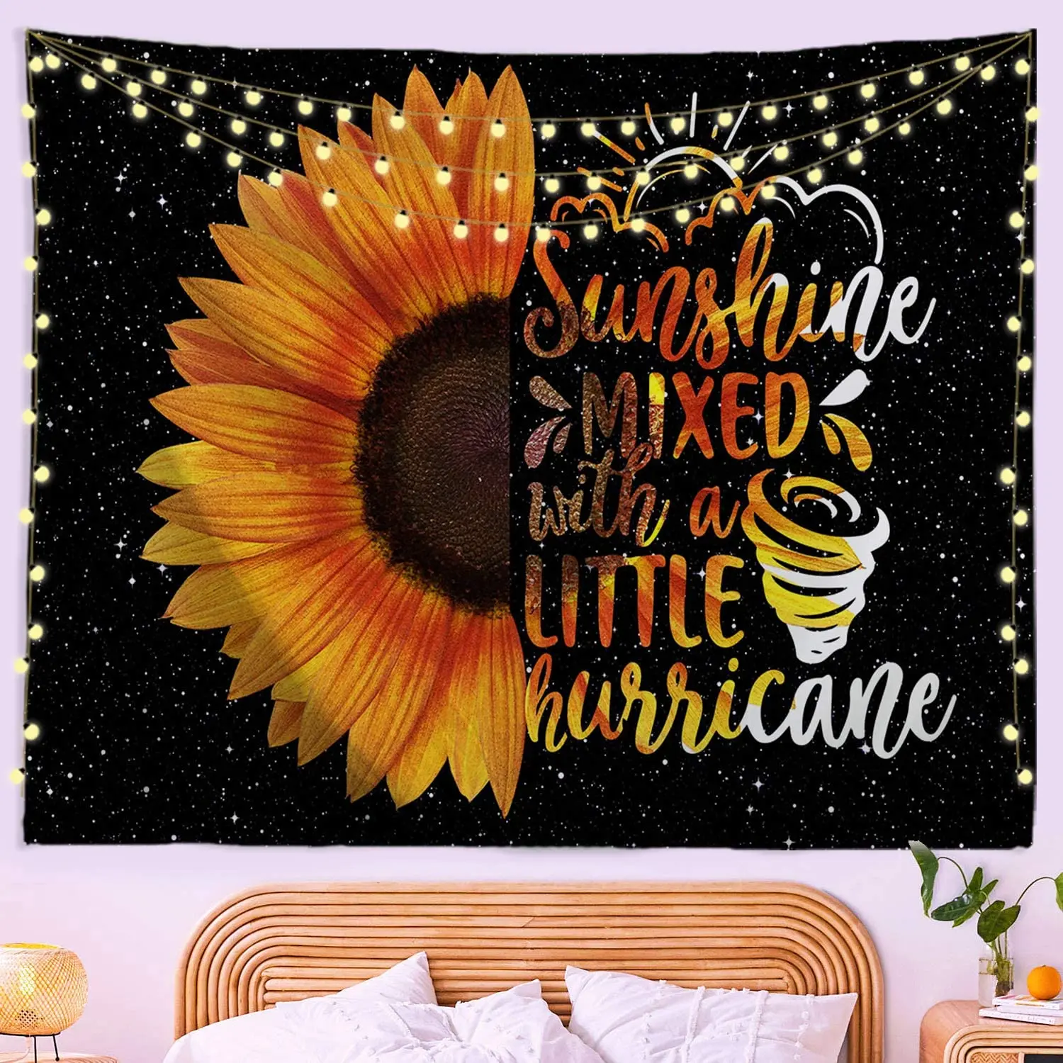 Sunflowers Tapestry Yellow Flower Art Wall Hanging INS Girls Hippie Bohemian Tapestries Colorful Psychedelic Home Decor | Дом и сад