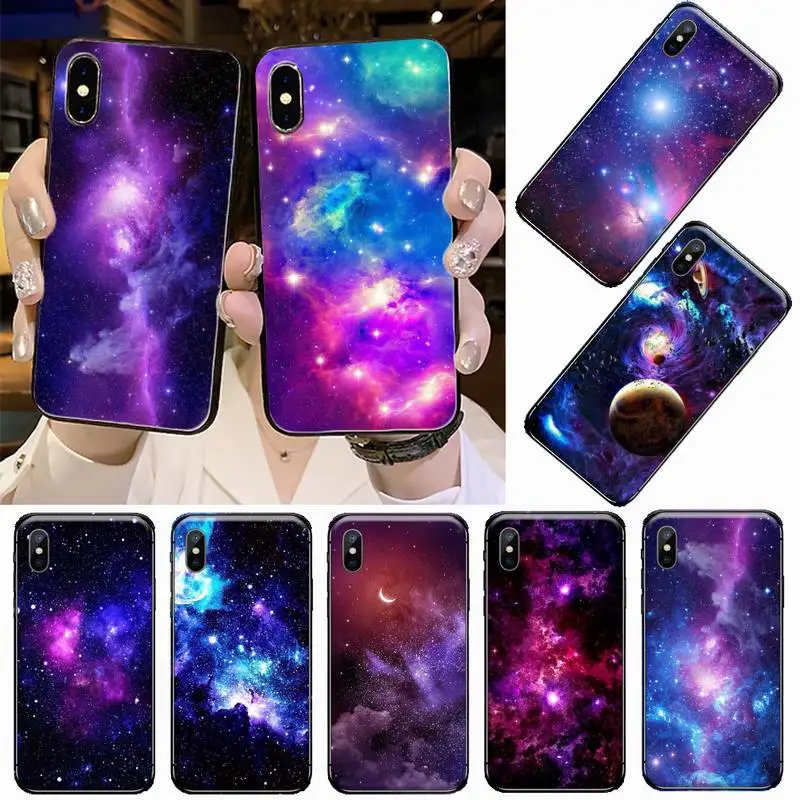 

purple Starry Sky pattern aesthetics coque funda cover Phone Case for iPhone 11 12 pro XS MAX 8 7 6 6S Plus X 5S SE 2020 XR