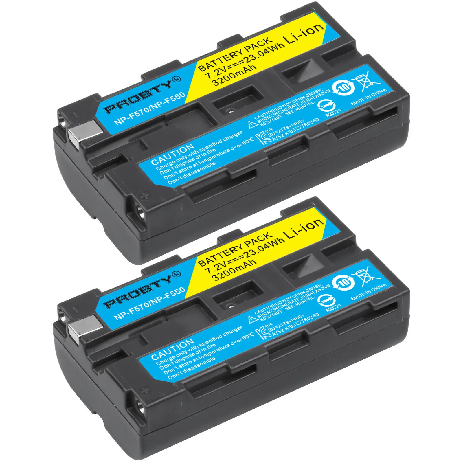 

2 Pcs NP-F550 NP F550 NPF550 Camera Battery For Sony NP-F330 NP-F530 NP-F570 NP-F730 NP-F750 NP-F770 NP-F970