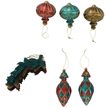 

Christmas Tree Decorations Balls Charm Shaped Hanging Set Plastic Home Decoration Gift Christmas Decoration Green