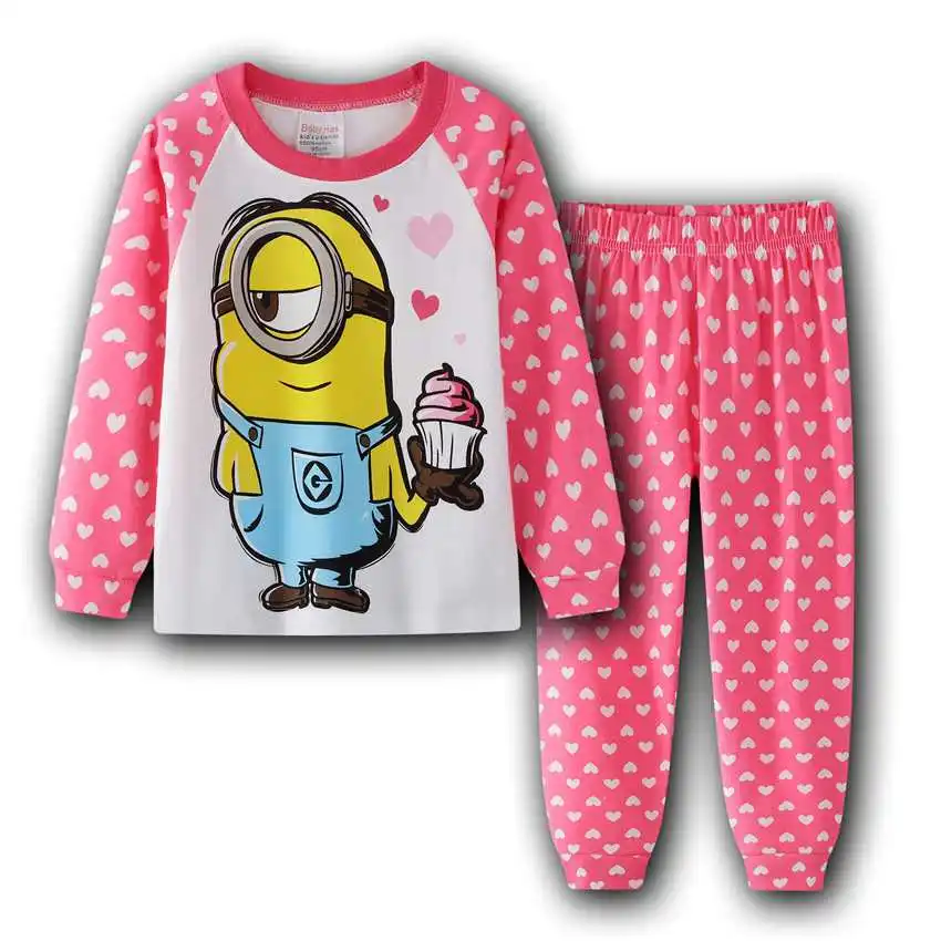 

New Lovely Underwear Children Super Warm Cotton Clothing Suit Baby Girls Boys Pyjamas T-shirt dot Pants 2pcs Kids Pajamas Set