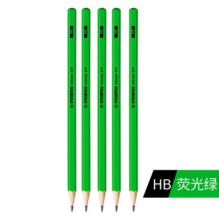 5 шт./лот Stabilo 317 шестиугольные стандартные карандаши HB/2B деревянные нетоксичные цветные Стандартные Карандаши - Цвет: HB  Green