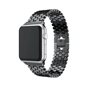 

Applicable APPLE Watch Apple Watch Stainless Steel Scale Pattern Watch Strap IWatch Chain Zinc Alloy Steel Belt