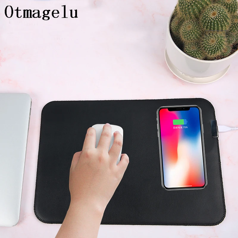 Игровой коврик для мыши, 10 Вт, Mmobile, быстрая зарядка, кожаный, водонепроницаемый, нескользящий, для офисного стола, 210x300 мм, 2019