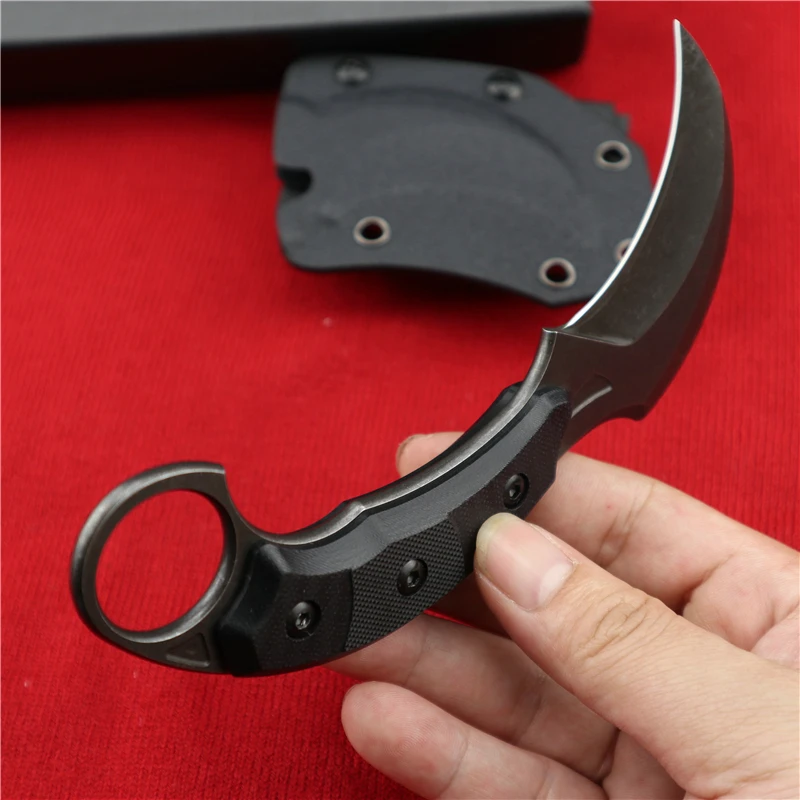 Стальные ножи Karambit, складной прямой нож, лезвие для мытья камня D2, стальной инструмент, охотничий нож, походный нож для повседневного использования