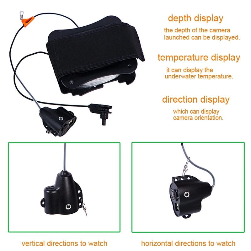 

Fish Finder Underwater Fishing Camera 5Inch Video Monitor with Infrared White Light Integrated System with Depth Display
