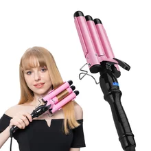 

Curling Irons, Three-Bar Curling Iron, Liquid Crystal Temperature Control, Water Ripple Hairdressing Tools
