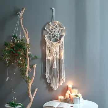 

Ins Wood Decoration Home Weave Tapestry Dream Catcher Industrial Decor Nordic Style Garten Room Accessories Craft dreamcatcher