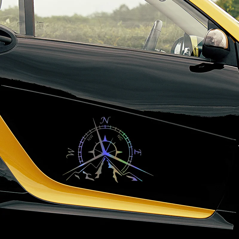 Автомобильная наклейка Nswe горы компас виниловая переводная машина, бампер, окно, отражающая интересная модная наклейка для автомобиля на заказ