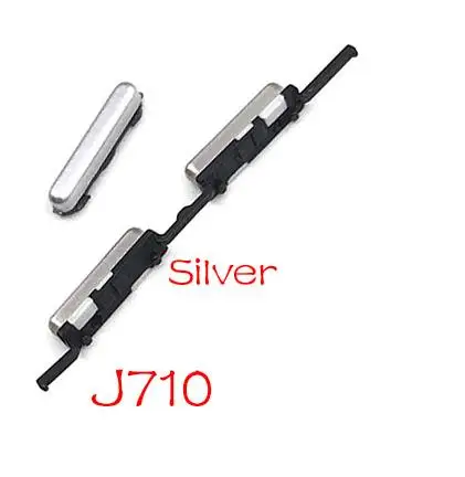 J710 Silver 2 шт./лот, Боковая кнопка для samsung S3 S7 край J5 J7 J510 J710/J5 J7 J730 J530 Мощность вкл/выкл кнопка громкости для клавиатуры Запчасти - Цвет: J710 Silver