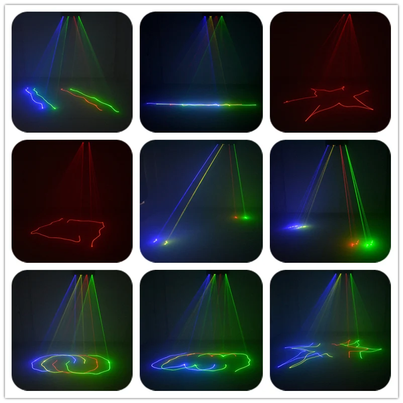 AUCD 4 линзы луч сканирования красный зеленый синий микс желтый проектор лазерные огни Pro DMX Диско DJ вечерние шоу сценическое освещение 505RGBY