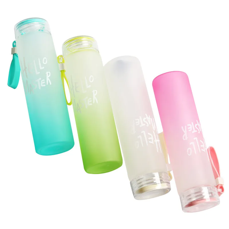 Glass Water Bottle Portable Dull Polish Drink Bottle Creative Healthy Water Container Cycling Heat-Resistant Juice Bottles 480ml