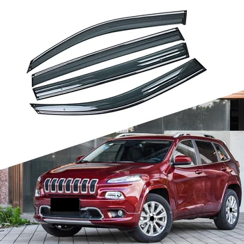 

For JEEP Cherokee KL 2013-2019 Car Window Sun Rain Shade Visors Shield Shelter Protector Cover Trim Frame Sticker Accessories