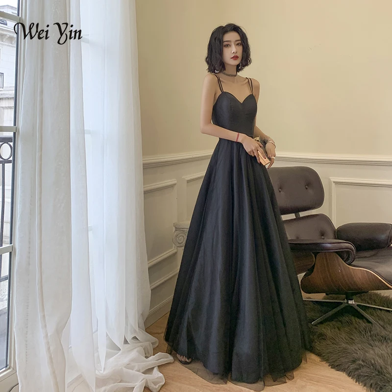 AE0130 wei yin 2019 Черное вечернее платье Длинные платья для официальных приемов, вечерние платья Выпускные вечерние платья Vestido de fiesta rode de soiree