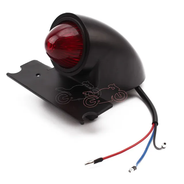 Black/Chrome Motorcycle Bullet Vintage Sparto Style Retro 12V Brake Stop Tail Light For Harley Bobber Chopper Cafe Racer Custom black