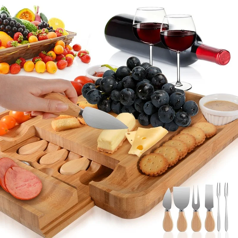 

Набор ножей из бамбукового сыра, приборы с выдвижным ящиком, 4 предмета