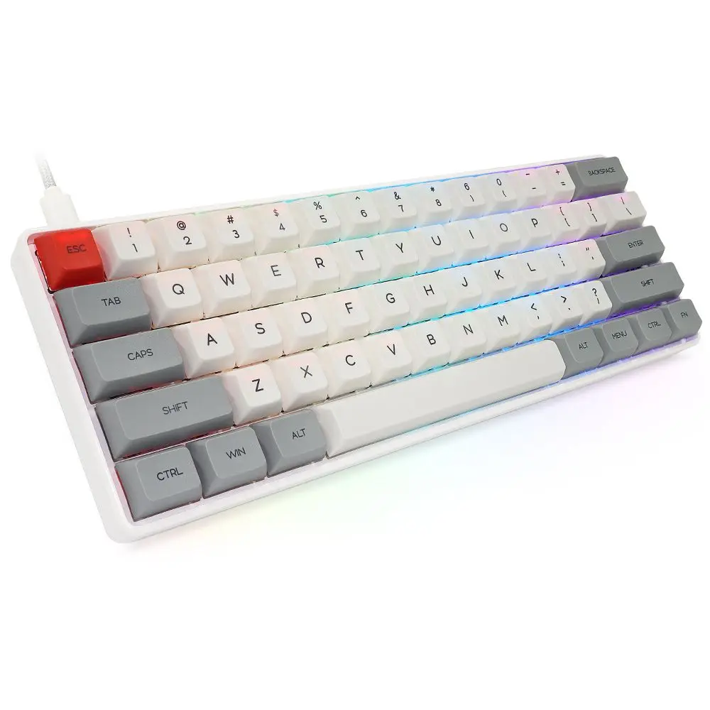 US $66.95 Geek Customized SK61 Gateron Switch 60 61Keys NKRO Gateron Optical TypeC Wired RGB Backlight Mechanical Gaming Keyboard for PC