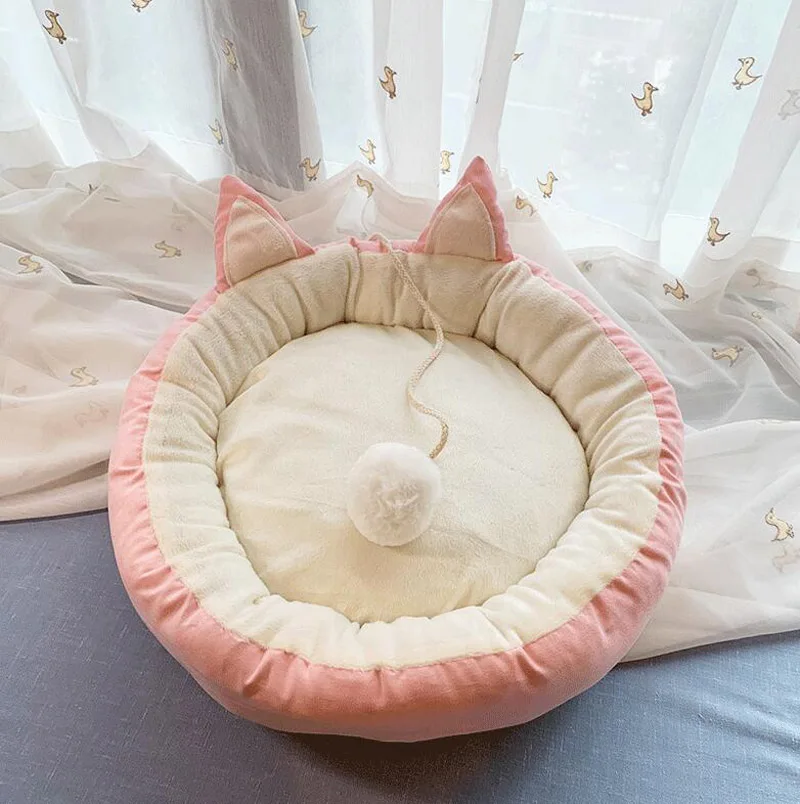 Мягкая теплая кровать для кошки Спящая кошка лежанки съемные, пригодные для стирки зимняя кровать для собаки чихуахуа Йорк кресло для домашних животных кровати для маленьких собак и кошек M/L/XL