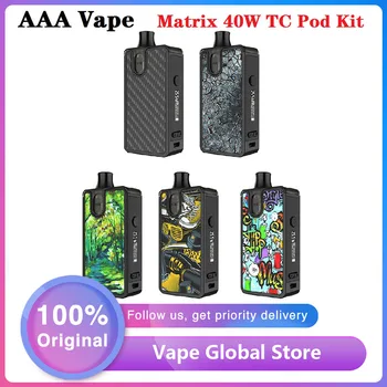 

Original AAA Vape Matrix 40W TC Pod Kit 1100mAh Battery & 0.69" OLED Screen & MTL Dual & DL Mesh Coil Ecig Vape kit vs Drag X