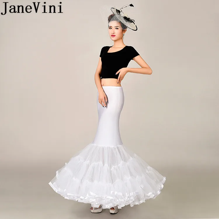 JaneVini, новинка, Белый Тюль, для взрослых, Нижняя юбка, Русалка, свадебное платье, нижнее белье, Jupon, кринолин, сетка, женские нижние юбки, нижнее белье