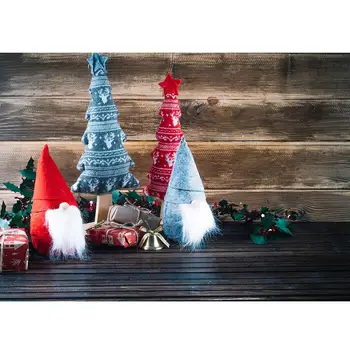 

Vinyl Custom Christmas Photography Backdrops Prop Festival and Wood Planks theme Photo Studio Background NY4-0211