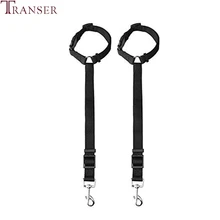 Transer 2 uds ajustable perro negro cinturón de seguridad de asiento de coche correa de perro lleva firma cuerda productos para mascotas de viaje al aire libre de uso diario 9107(China)