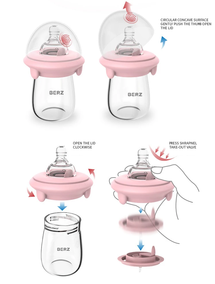 Стеклянная бутылочка для кормления новорожденных, Тренировочная бутылочка для напитков, бутылочка для молока с ручкой, бутылочка для молока, милая бутылочка для молока