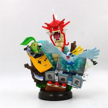 

20CM Anime Resin Statue Gameboy Red Gyarados Ho-Oh Celebi Lugia pkm Action Figure Toys Kids Children Collection Gifts