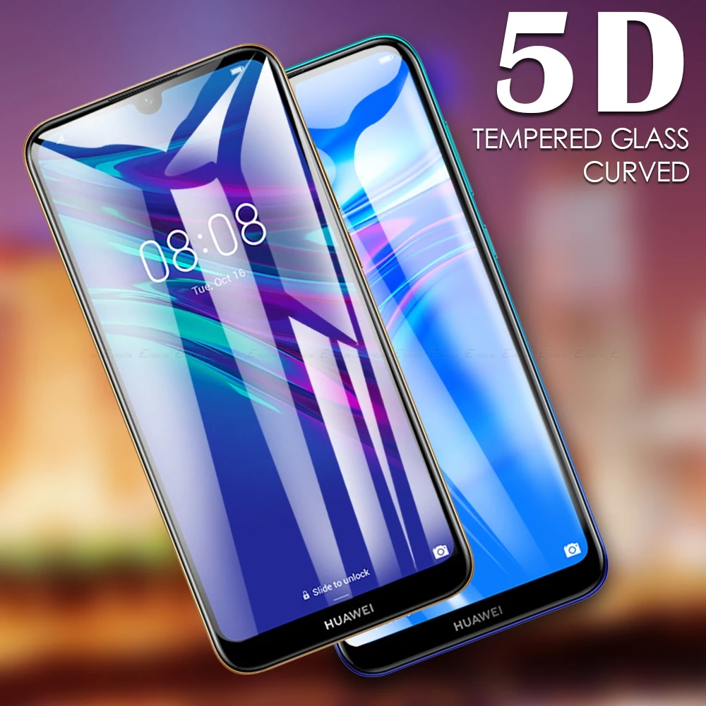 5D полное изогнутое Покрытие Закаленное стекло Защитная пленка для экрана HuaWei Y7p