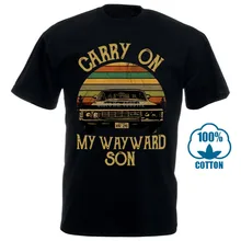 Сверхъестественное Винтажная Футболка Carry On My wayard Son Dark Heather для мужчин Сделано в США