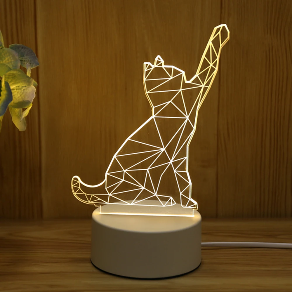 Настольная лампа Ночной Светильник Настольный светильник 3D светодиодный Очаровательные яркие Современный Креативный атмосфера