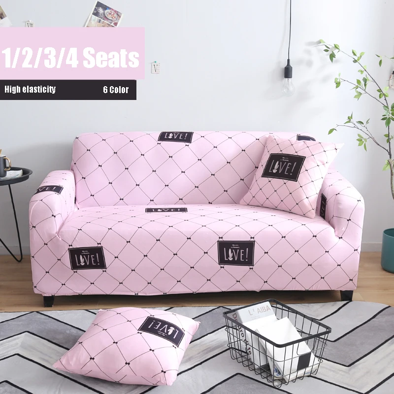 Pink Sofa Cover For Living Room Elastic Printed Sofa Towel Winter L
