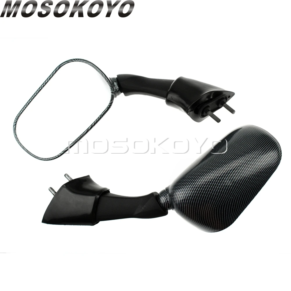 Мотоцикл левая+ правая задняя сторона зеркала для Yamaha FJR 1300 FJR1300 2003-2004 2005 черное зеркало заднего вида - Цвет: Carbon