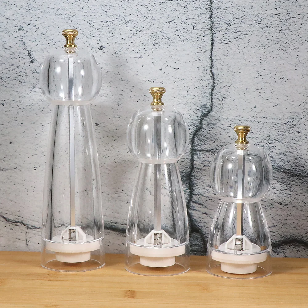 

Jaswehome Acrylic Spice Pepper Grinder Mills Manual Transparent Grinding Tools Ceramic Rotor Kitchen Accessories