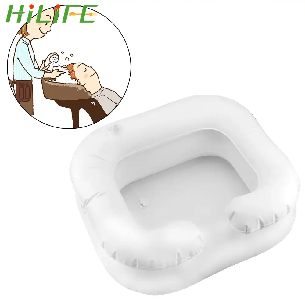 Hilife Bac A Shampoing Gonflable En Pvc Pour Lavage Des Cheveux Pour Les Handicapes Portable Avec Tube De Vidange Aliexpress