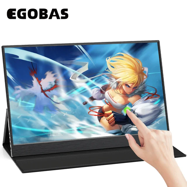 15.6inch Portable Monitor Touchscreen IPS 1080P HDR Gaming Monitor USB C HDMI-compatibe for Switch Smartphone Laptop PS4 XBOX 1
